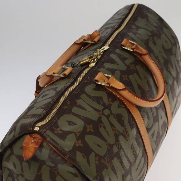 LOUIS VUITTON Monogram Graffiti Keepall 50 Boston Bag Khaki M92196 - Picture 7 of 16